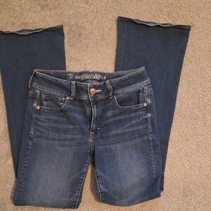 American Eagle Outfitters Dark Blue High-Rise Bootcut Jeans
